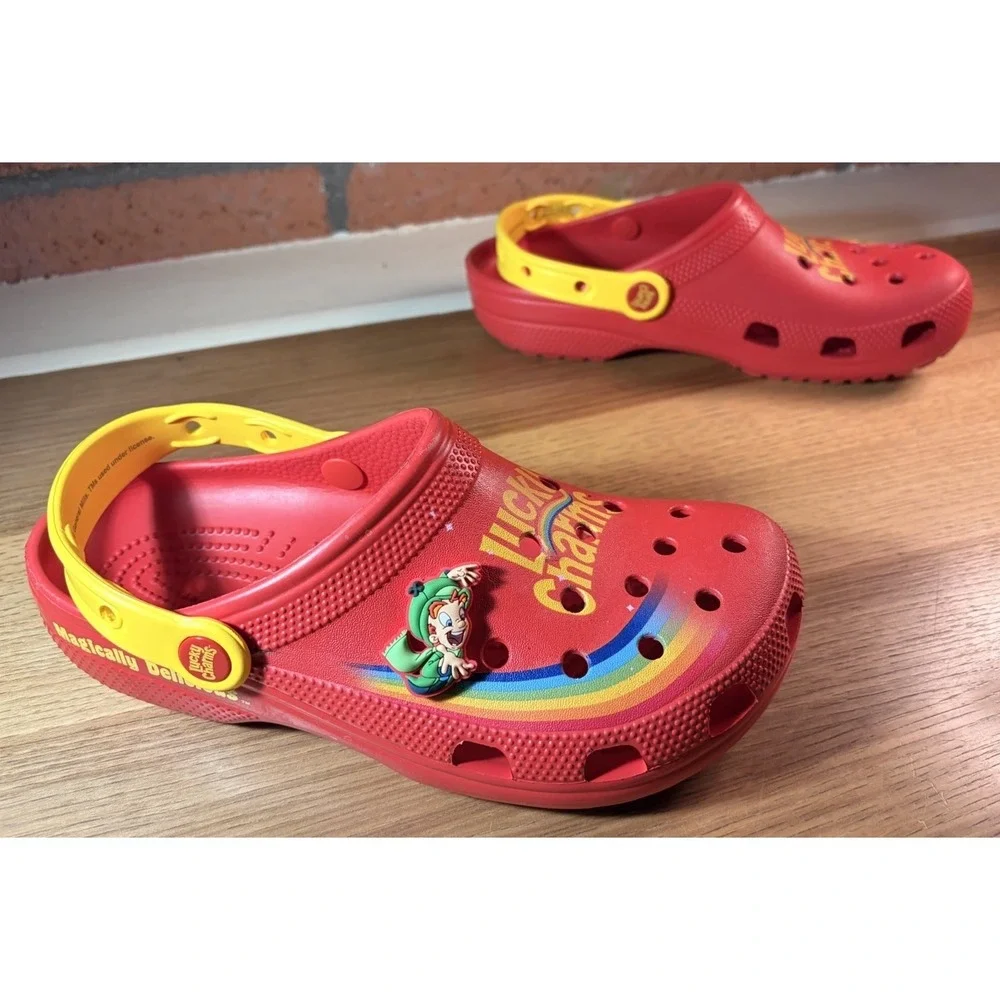 Crocs Lucky Charms Limited Edition Red Mens 7 Womens 9 Slip On